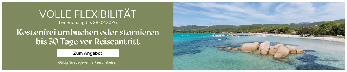 Volle Flexibilität bei Buchung bis 28.02.2026
