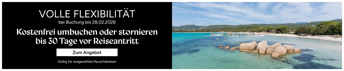 Volle Flexibilität bei Buchungen bis 28.02.2026